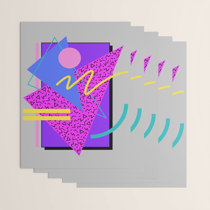 Memphis Pattern 134 - 80s and 90s Retrowave Wrapping Paper Gallery Image 3