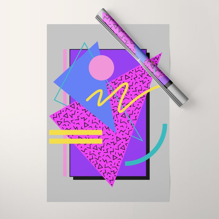 Memphis Pattern 134 - 80s and 90s Retrowave Wrapping Paper Gallery Image 1