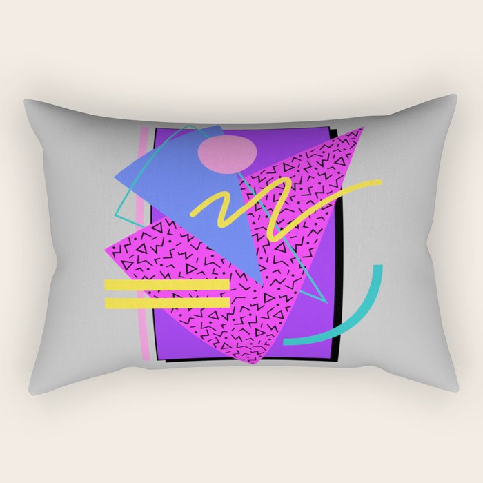 Memphis Pattern 134 - 80s and 90s Retrowave Rectangular Pillow Gallery Image 1