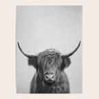 Highland Cow - Black & White Poster Gallery Image 4