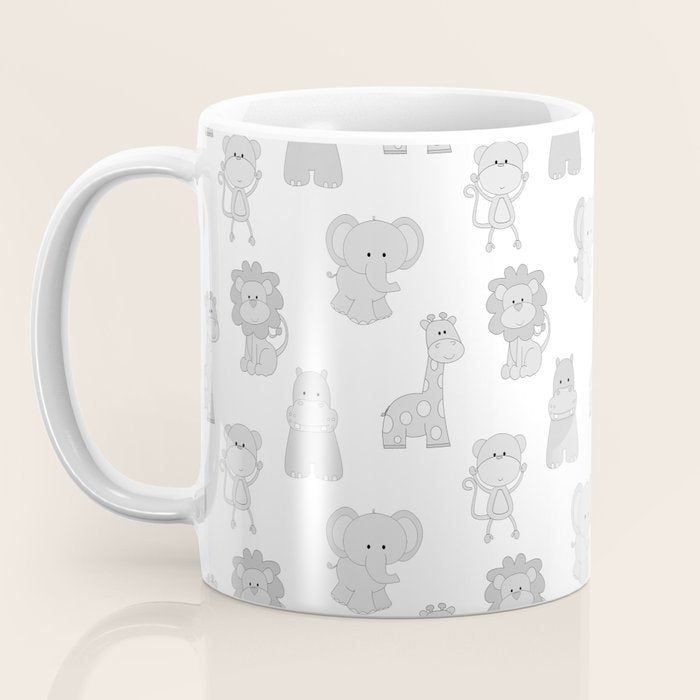 Gray Safari Animals Baby Nursery Coffee Mug Gallery Image 3