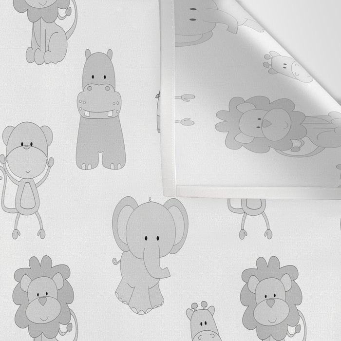 Gray Safari Animals Baby Nursery Wall Tapestry Gallery Image 3