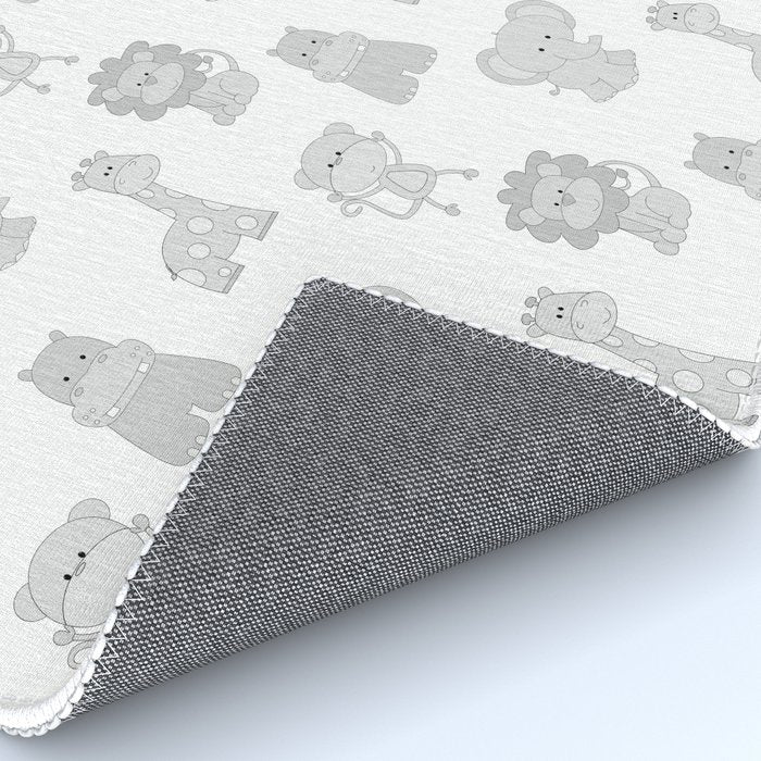Gray Safari Animals Baby Nursery Rug Gallery Image 4