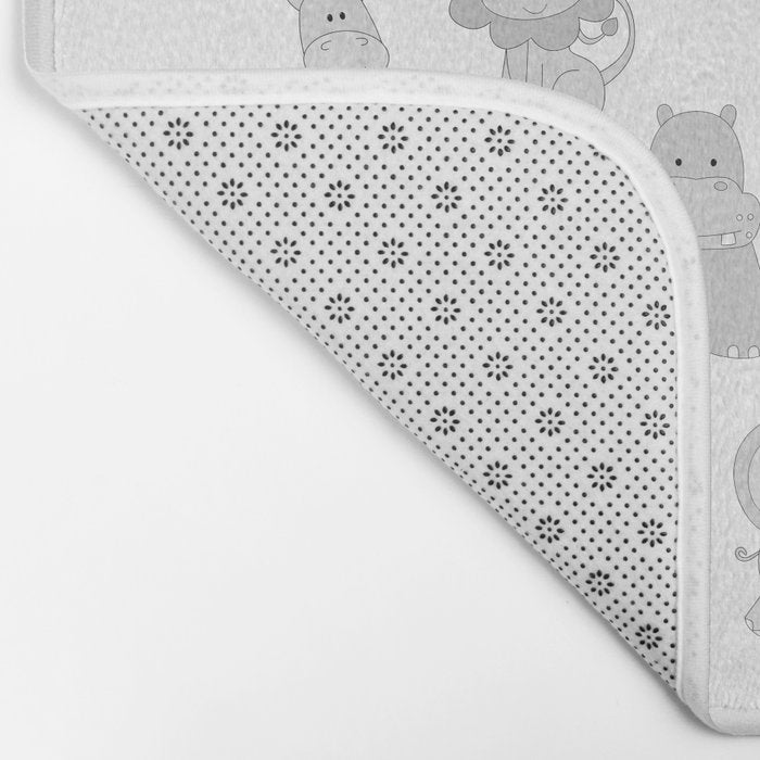 Gray Safari Animals Baby Nursery Bath Mat Gallery Image 2