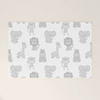 Gray Safari Animals Baby Nursery Welcome Mat Gallery Image 1