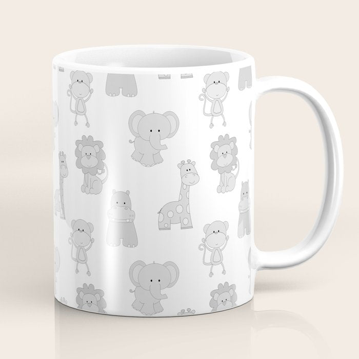 Gray Safari Animals Baby Nursery Coffee Mug Gallery Image 1