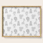 Gray Safari Animals Baby Nursery Serving Tray Gallery Image 1