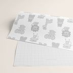 Gray Safari Animals Baby Nursery Wrapping Paper Gallery Image 2