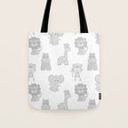 Gray Safari Animals Baby Nursery Tote Bag Gallery Image 1