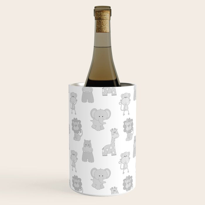 Gray Safari Animals Baby Nursery Wine Chiller Gallery Image 1