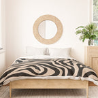 Zebra Print Zebra Stripes Wild Animal Print Zebra Pattern Modern Black And Beige Tan Light Brown Duvet Cover Gallery Image 3