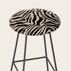 Zebra Print Zebra Stripes Wild Animal Print Zebra Pattern Modern Black And Beige Tan Light Brown Stool Gallery Image 2