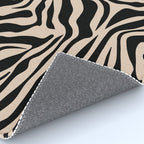 Zebra Print Zebra Stripes Wild Animal Print Zebra Pattern Modern Black And Beige Tan Light Brown Rug Gallery Image 4