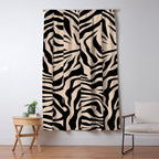 Zebra Print Zebra Stripes Wild Animal Print Zebra Pattern Modern Black And Beige Tan Light Brown Window Curtain Gallery Image 5