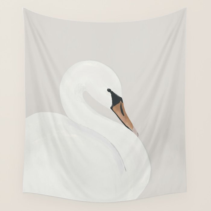 White Swan Wall Tapestry Gallery Image 1