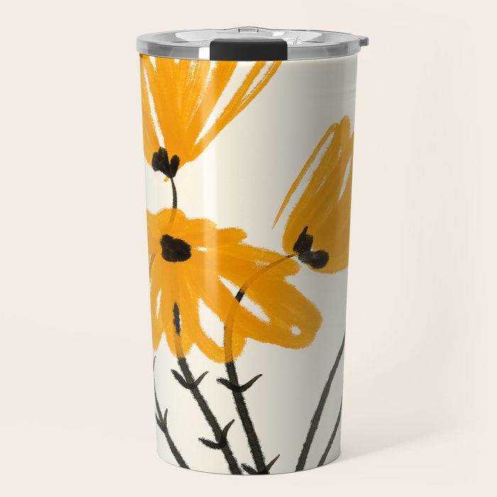 The Cosmo Yellow Flowers 02 Travel Mug Gallery Image 1