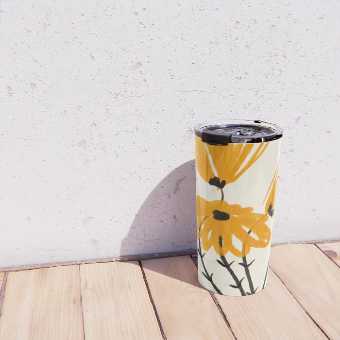 The Cosmo Yellow Flowers 02 Travel Mug Gallery Image 4