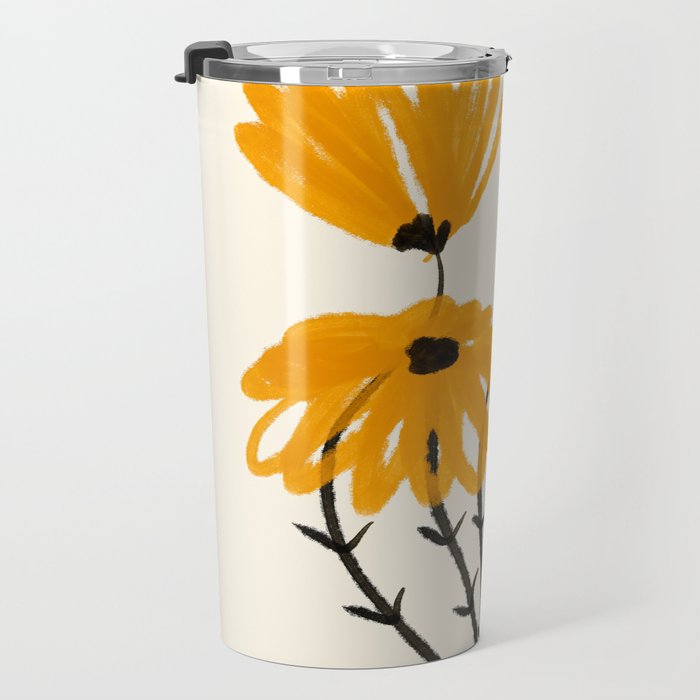The Cosmo Yellow Flowers 02 Travel Mug Gallery Image 3