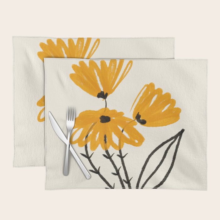 The Cosmo Yellow Flowers 02 Placemat Gallery Image 1