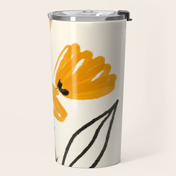 The Cosmo Yellow Flowers 02 Travel Mug Gallery Image 2