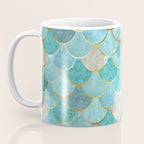 Moroccan Mermaid Fish Scale Pattern, Aqua,Teal Coffee Mug Gallery Image 3