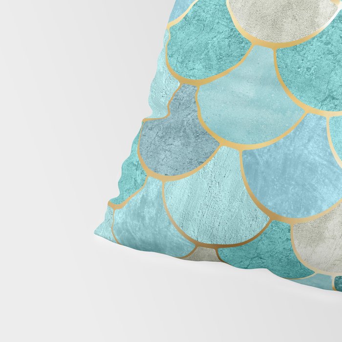 Moroccan Mermaid Fish Scale Pattern, Aqua,Teal Pillow Sham Gallery Image 4
