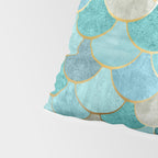 Moroccan Mermaid Fish Scale Pattern, Aqua,Teal Pillow Sham Gallery Image 4