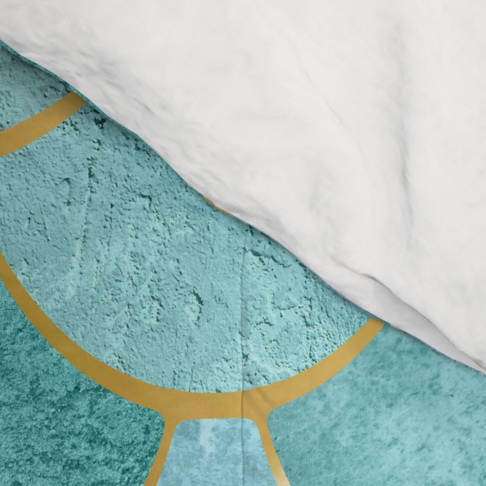 Moroccan Mermaid Fish Scale Pattern, Aqua,Teal Comforter Gallery Image 4