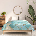 Moroccan Mermaid Fish Scale Pattern, Aqua,Teal Comforter Gallery Image 3