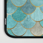 Moroccan Mermaid Fish Scale Pattern, Aqua,Teal Laptop Sleeve Gallery Image 3