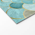 Moroccan Mermaid Fish Scale Pattern, Aqua,Teal Welcome Mat Gallery Image 2