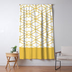 Geometric Honeycomb Lattice in Mustard Yellow and White. Modern Clean Minimalist Window Curtain Gallery Image 5