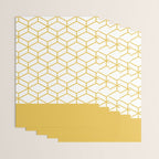 Geometric Honeycomb Lattice in Mustard Yellow and White. Modern Clean Minimalist Wrapping Paper Gallery Image 3