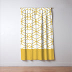 Geometric Honeycomb Lattice in Mustard Yellow and White. Modern Clean Minimalist Window Curtain Gallery Image 3