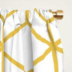 Geometric Honeycomb Lattice in Mustard Yellow and White. Modern Clean Minimalist Window Curtain Gallery Image 2