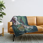 Begonia Egret  Throw Blanket Gallery Image 1