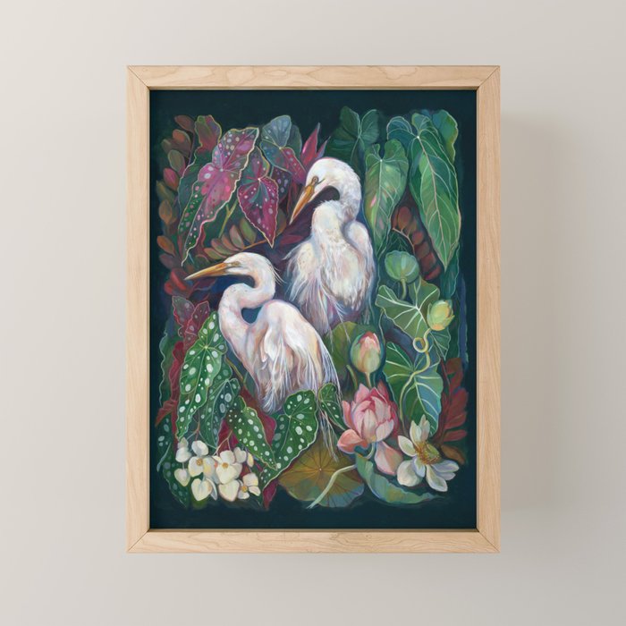 Begonia Egret  Mini Art Print Gallery Image 1