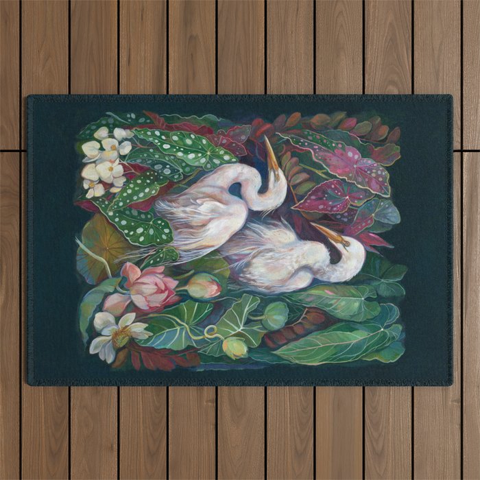 Begonia Egret  Outdoor Rug Gallery Image 1