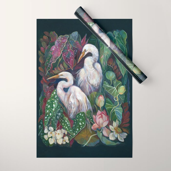 Begonia Egret  Wrapping Paper Gallery Image 1