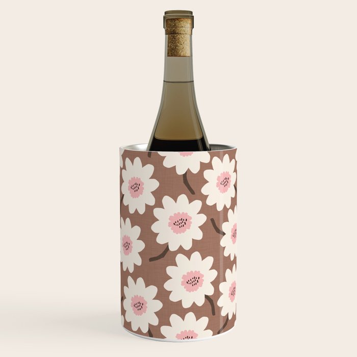 Flower field - mocha pink Wine Chiller Gallery Image 3