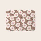 Flower field - mocha pink Bath Mat Gallery Image 1