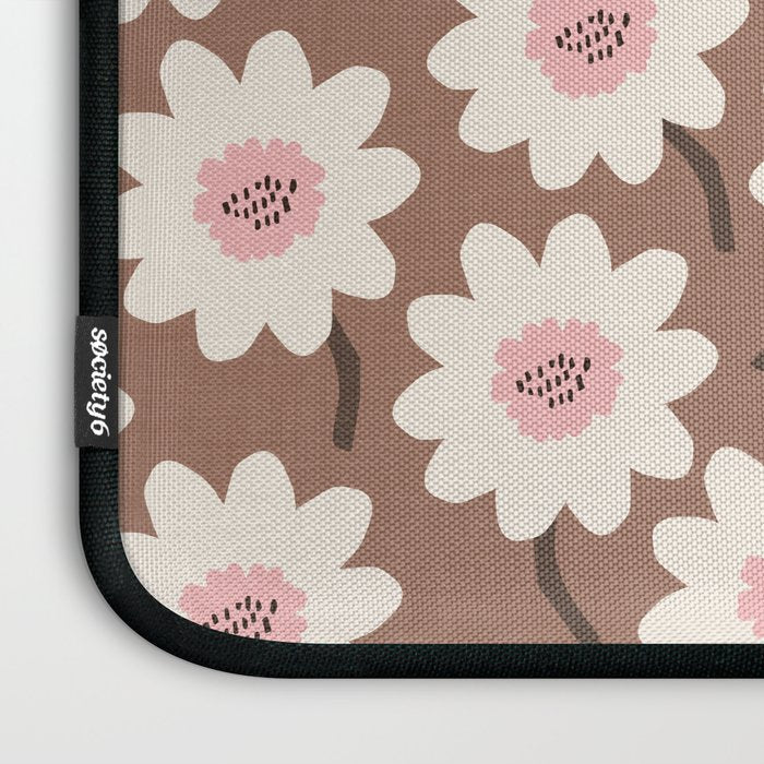 Flower field - mocha pink Laptop Sleeve Gallery Image 3