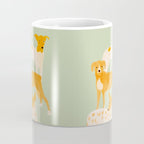 Three Dogs Lined Up - Yellow and Sage Coffee Mug Gallery Image 4