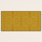 Celestial Stars Art, Mustard Yellow, Boho Wall Art Desk Mat Gallery Image 3