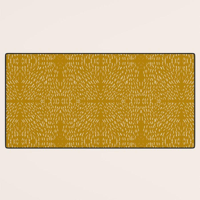 Celestial Stars Art, Mustard Yellow, Boho Wall Art Desk Mat Gallery Image 3
