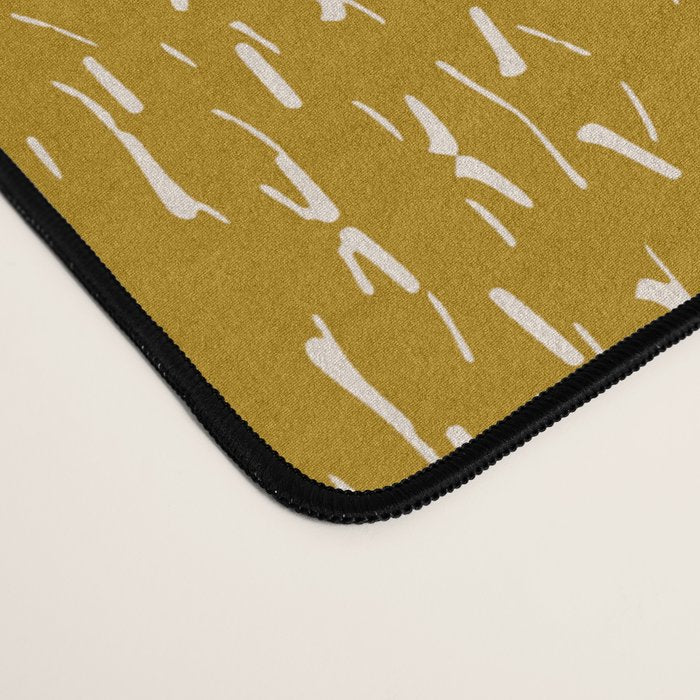 Celestial Stars Art, Mustard Yellow, Boho Wall Art Desk Mat Gallery Image 4