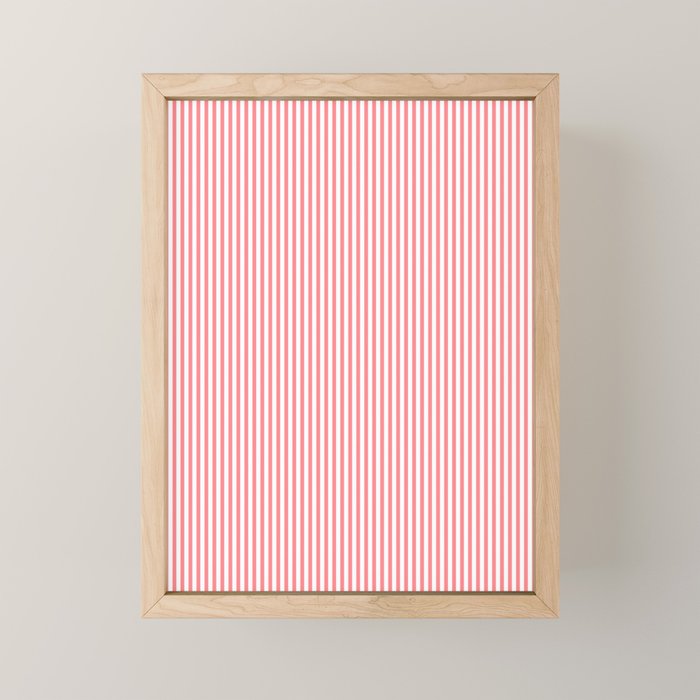 Pink Stripes Ultra Fine Stripe Narrow Vertical Pinstripe Pattern Mini Art Print Gallery Image 1