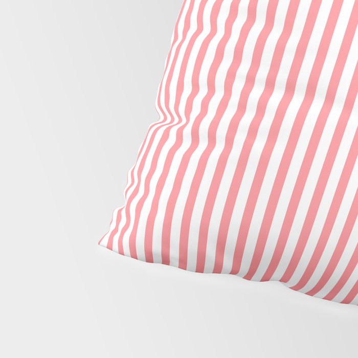 Pink Stripes Ultra Fine Stripe Narrow Vertical Pinstripe Pattern Pillow Sham Gallery Image 4