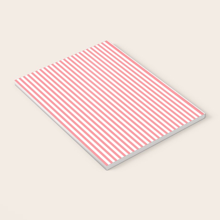 Pink Stripes Ultra Fine Stripe Narrow Vertical Pinstripe Pattern Notebook Gallery Image 3
