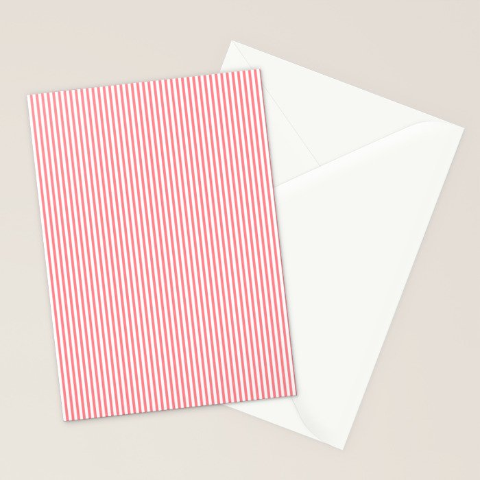 Pink Stripes Ultra Fine Stripe Narrow Vertical Pinstripe Pattern Stationery Card Gallery Image 2